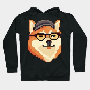 Shiba Inu Pixel Art Dog Lover Retro Hoodie